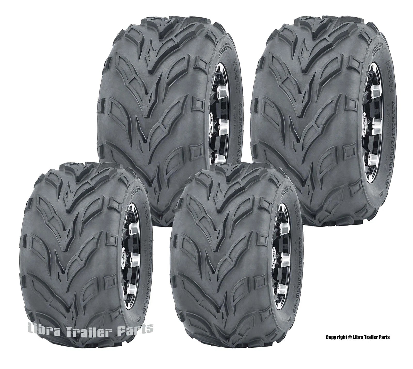 Set of 4 WANDA Go Cart Tires 145/70-6 (145X70X6, 16X8-7, 16X8X7)