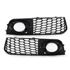 Front Fog Light Honeycomb Grille Cover for Audi A4 B8 (2009-2012) Black
