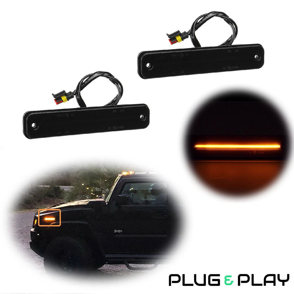 Smoked LED Side Marker Signal Lights for Hummer H2 (2003–2009)