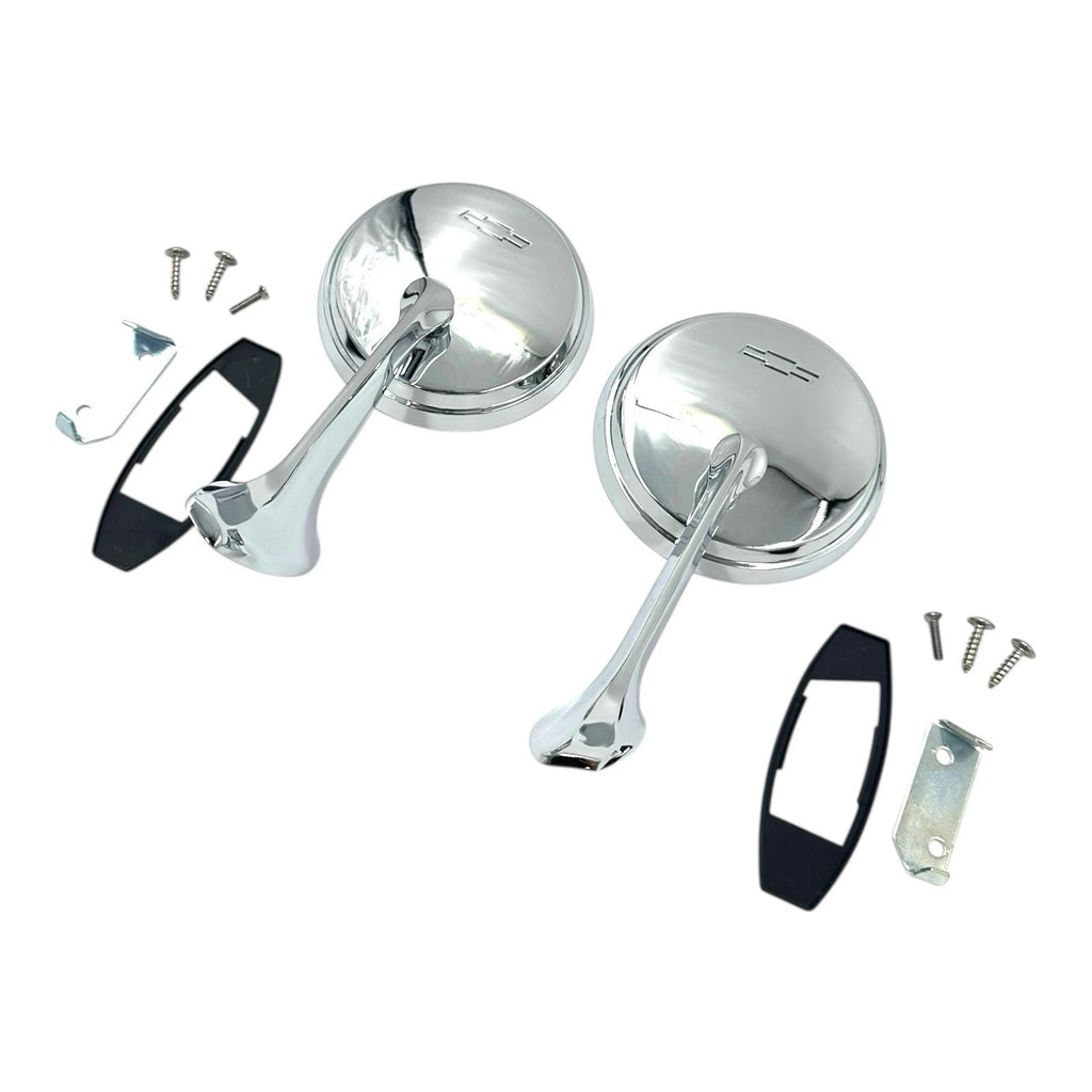 Left Chrome Exterior Door Mirror Replacement for 1965–1966 Chevy Impala