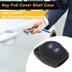 Car Key Case for Suzuki Alto (2 Buttons) - Black Blue Line