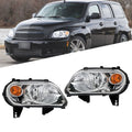 Set of 2 Halogen Headlights for Chevy HHR (2006–2011) Chrome Housing Clear Lens