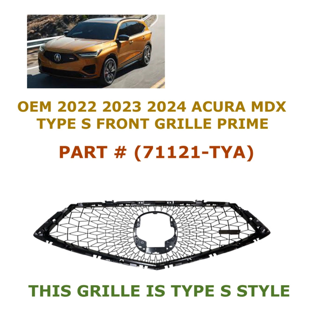 Front Bumper Grille for Acura MDX TYPE S (2022–2024) 71121-TYA
