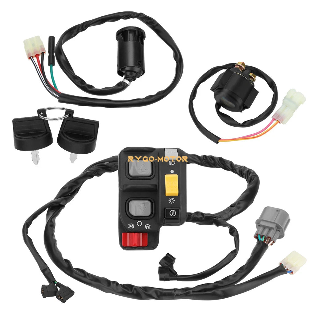 Handlebar Key Starter Relay Switch Kit for Honda Recon 250 ES TRX250TE (2007–2020)