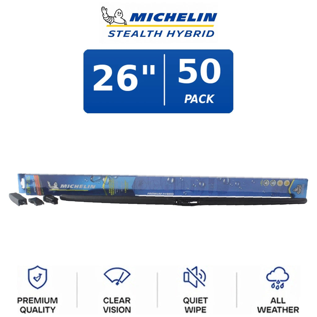 Set of 2 Michelin Stealth Hybrid Wiper Blades for All Vehicles (50-Pack)