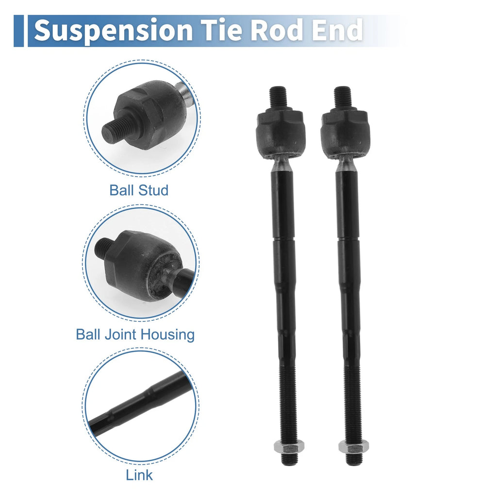 2 Pcs Front Inner Tie Rod End Links for Ford Flex (2013–2016)