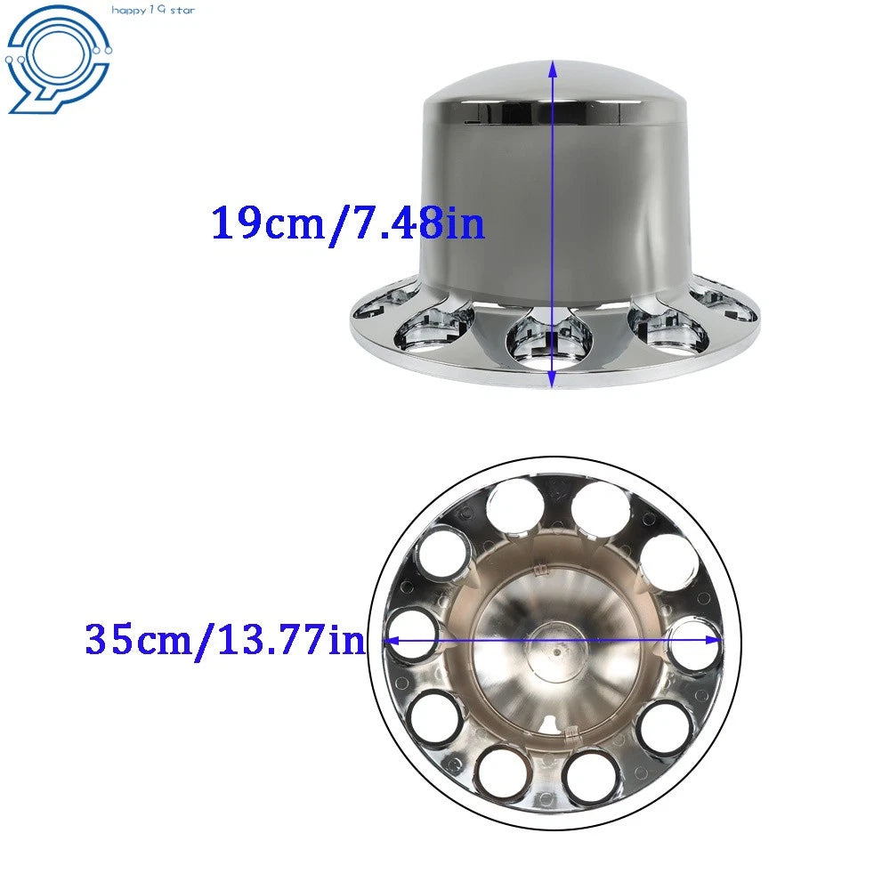 Set of 4 Chrome Rear Wheel Axle Covers for Semi Truck