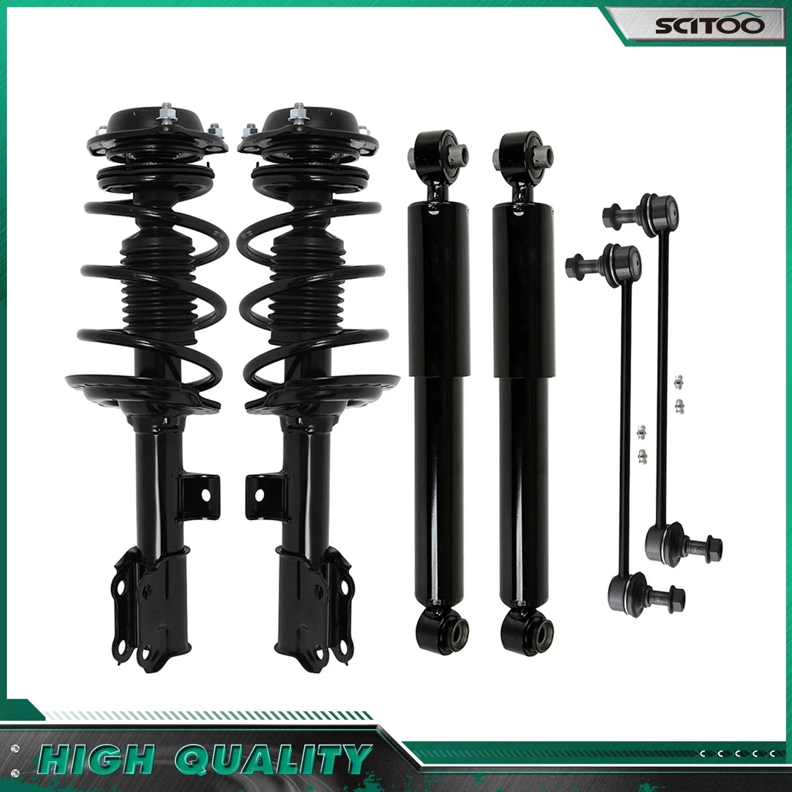 Set of 4 Front Struts Rear Shocks Sway Bars for Hyundai Elantra (2011–2016)