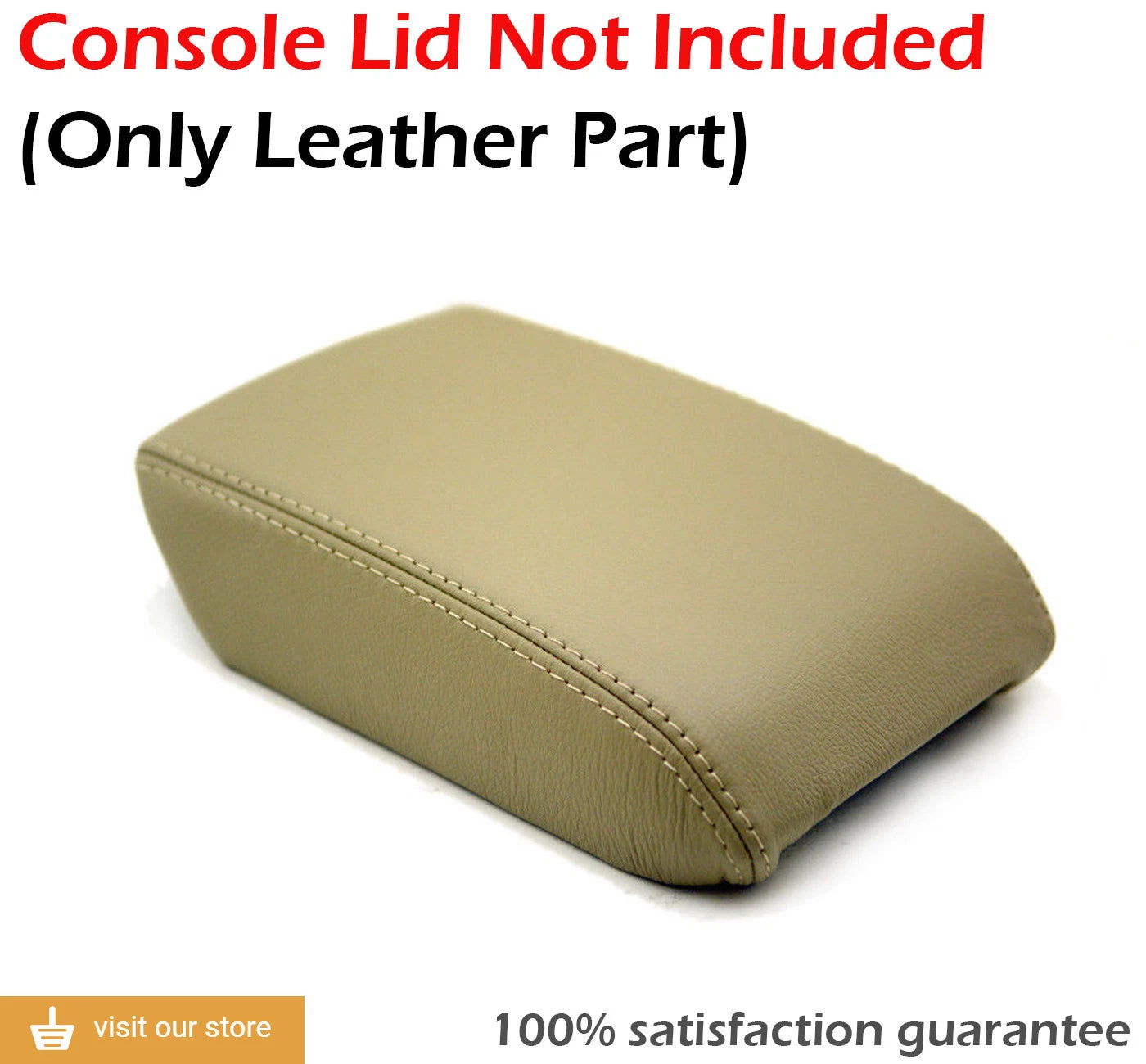 Leather Synthetic Center Console Armrest Cover for Audi A5 (2008–2017) Beige