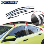 Carbon Fiber Look Vinyl Chrome Delete Blackout Window Cover for Civic (2016–2021)