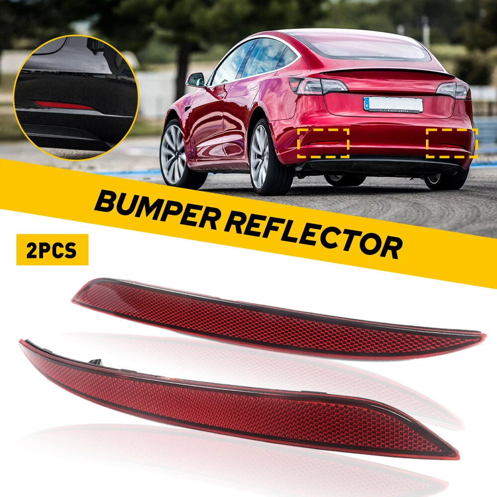 Set of 2 Rear Bumper Reflector Lights for Tesla Model 3 (2017–2023)