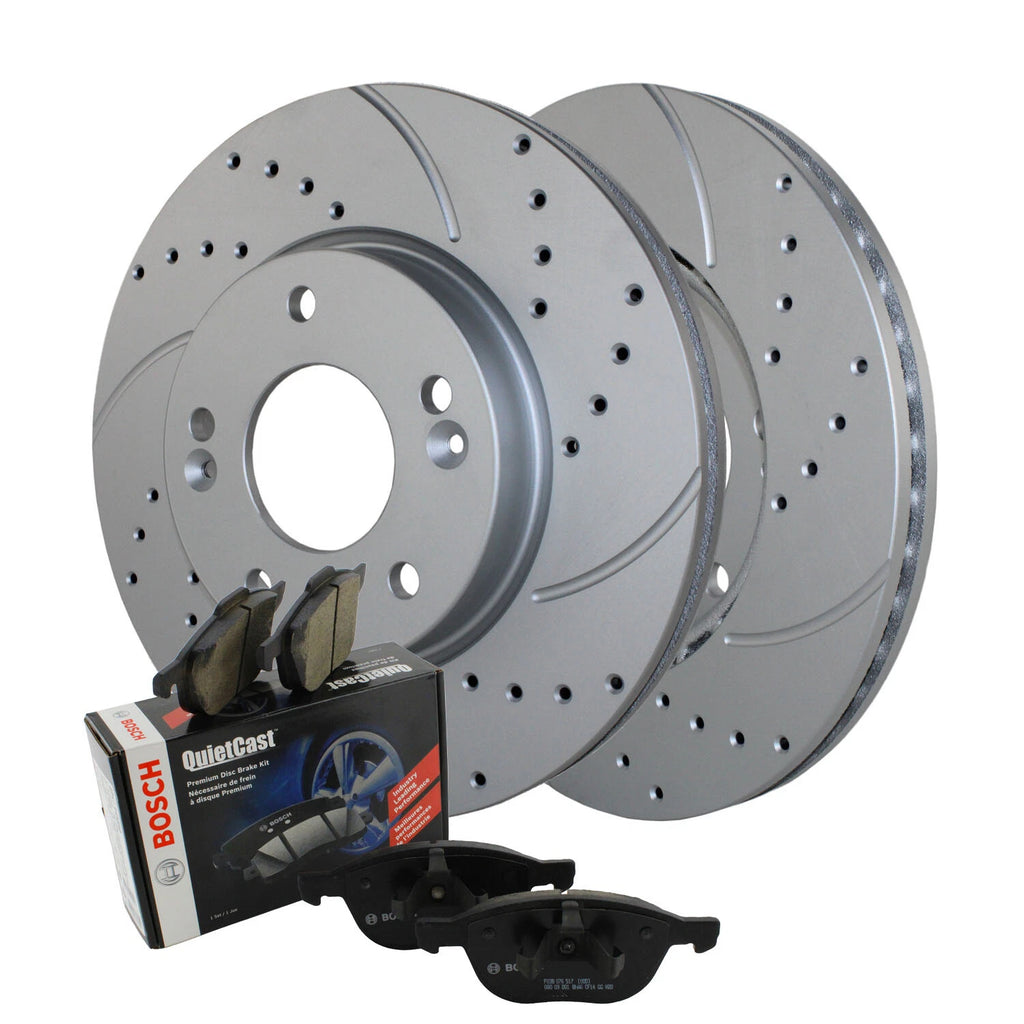 Front Brake Kit 280mm Drilled Rotors & Semi-Metallic Pads for Kia Soul (2010–2023)