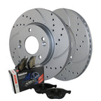 Front Brake Kit 280mm Drilled Rotors & Semi-Metallic Pads for Kia Soul (2010–2023)