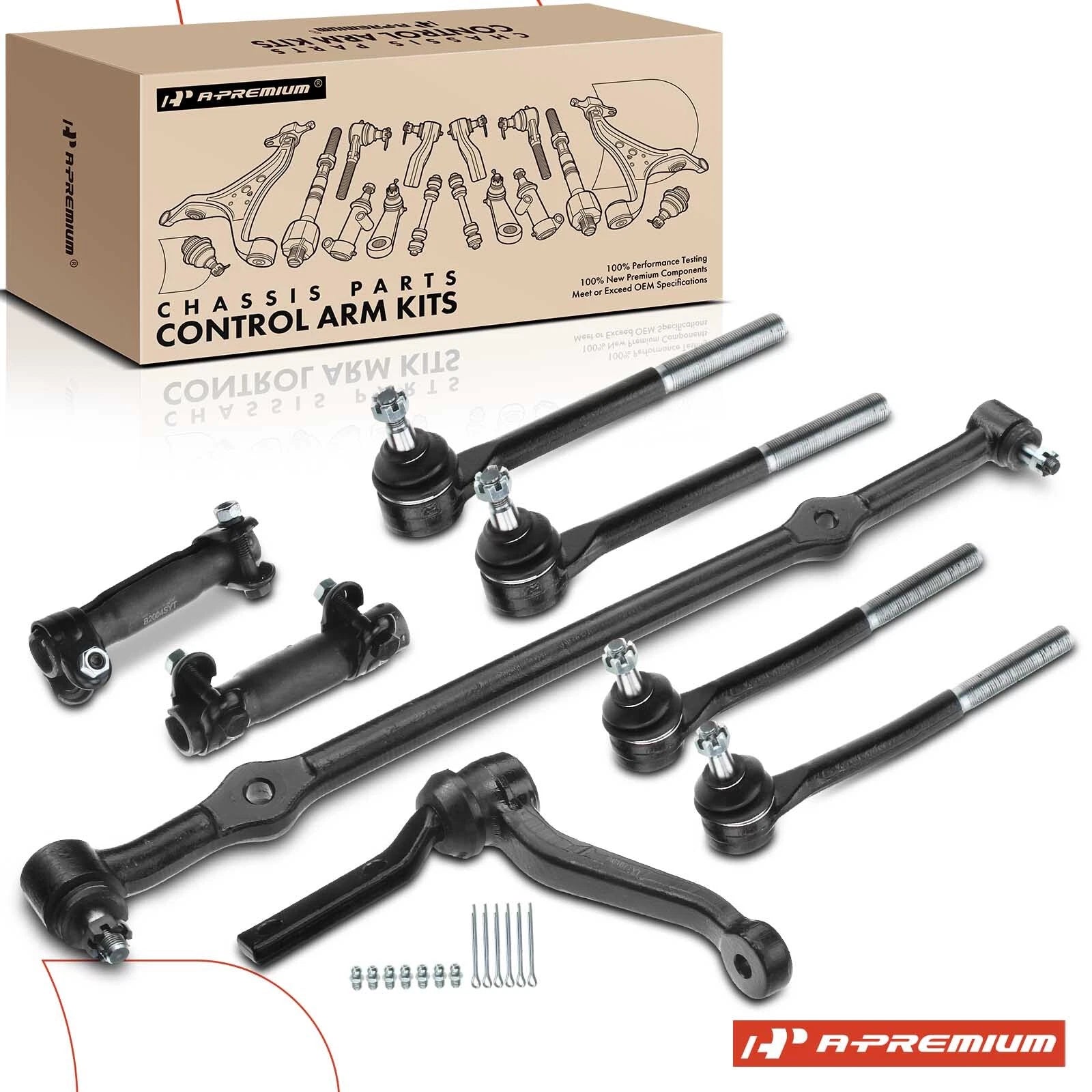 Set of 8 Inner Outer Tie Rods Idler Arm for Chevy Impala Caprice