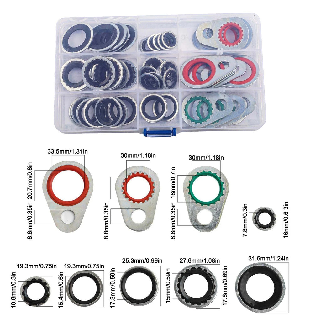 AC System Sealing Washer Kit for Automotive Applications (60 Pieces)