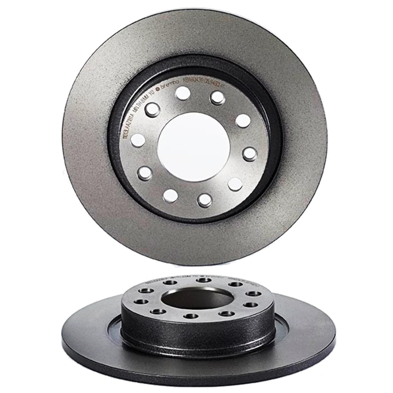 Set of 2 Rear Brake Disc Rotors 264mm Coated Brembo for Dodge Dart (2014–2016)