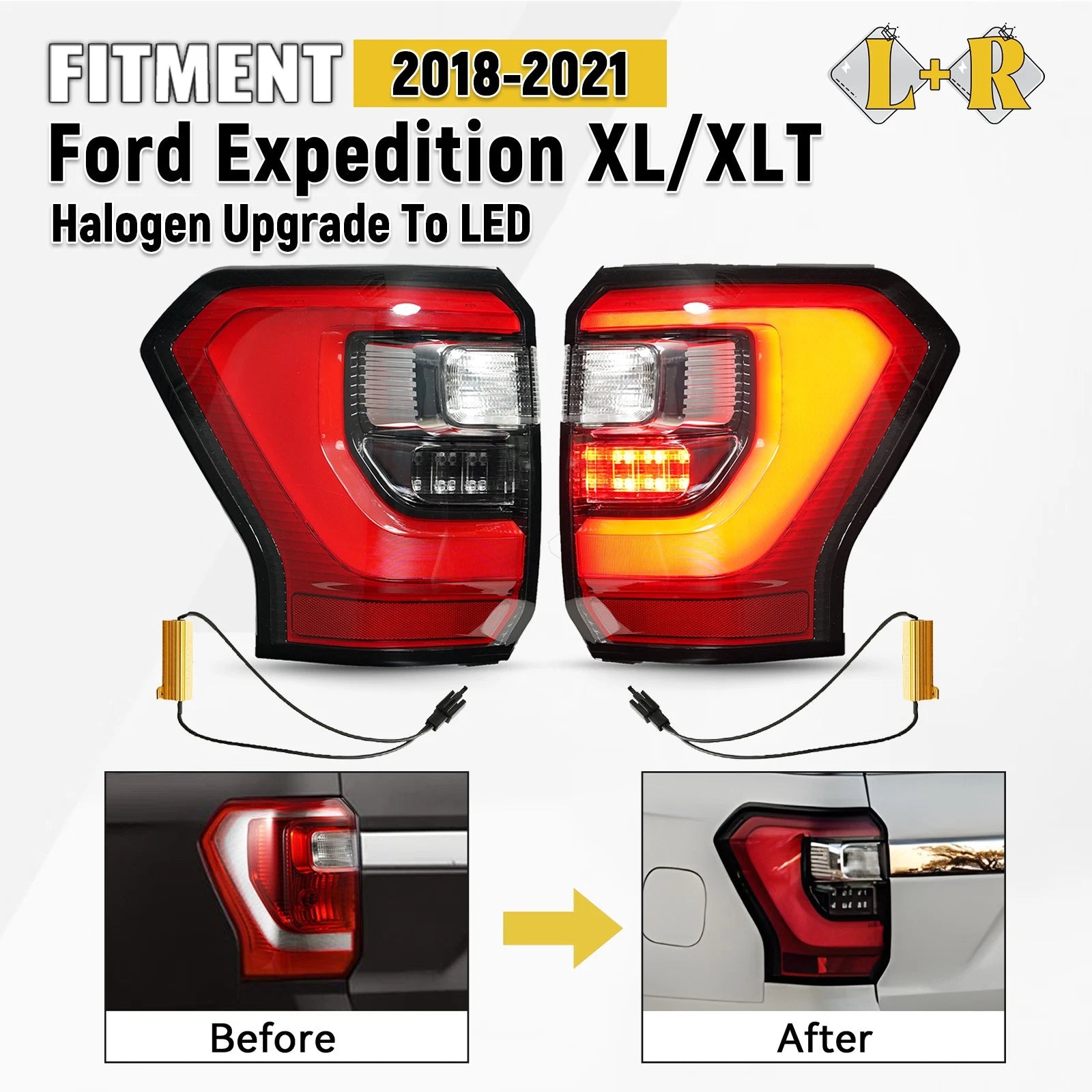 LED Tail Lights Pair for Ford Expedition (2018–2021)