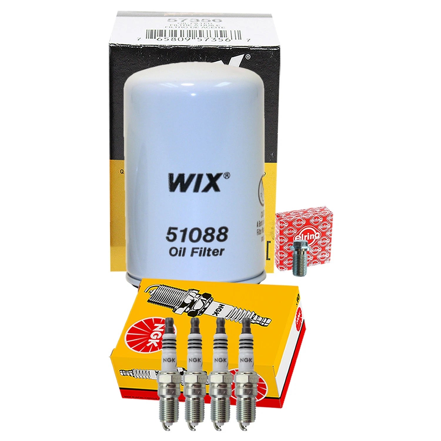 Wix Oil Filter & NGK 4 Iridium IX Spark Plugs for W201 190E (1982–1993)
