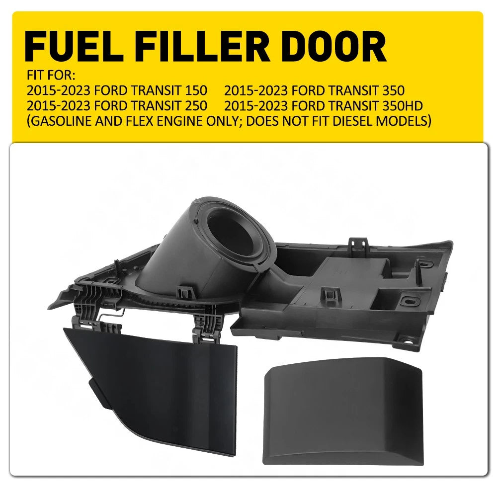 2X Gas & 1X Cover Fuel Filler Door for Ford Transit 150 250 350 (2015–2023)