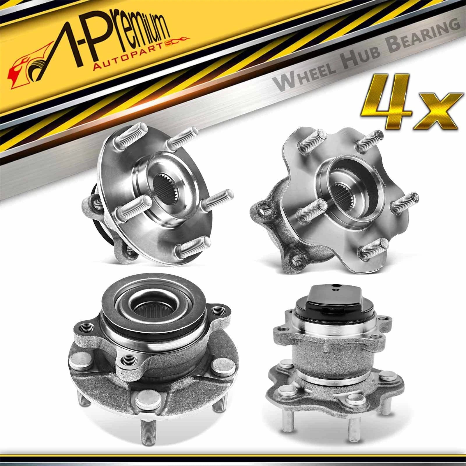 Set of 4 Wheel Hub & Bearing Assembly for Nissan Rogue Select (2014–2015)