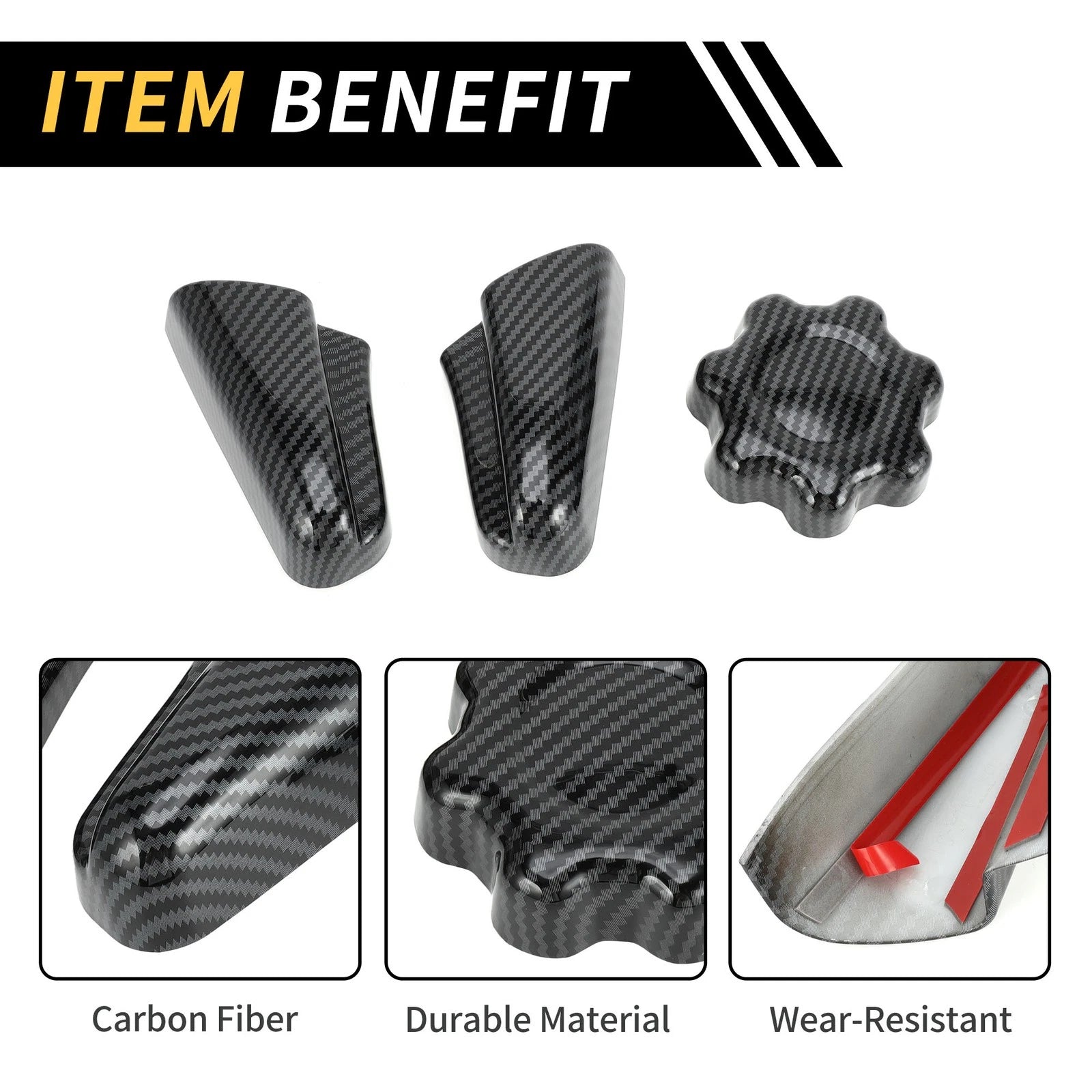 Set of 4 Carbon Fiber Pattern Seat Switch Control Button Trim for Toyota Tacoma (2016–2023)