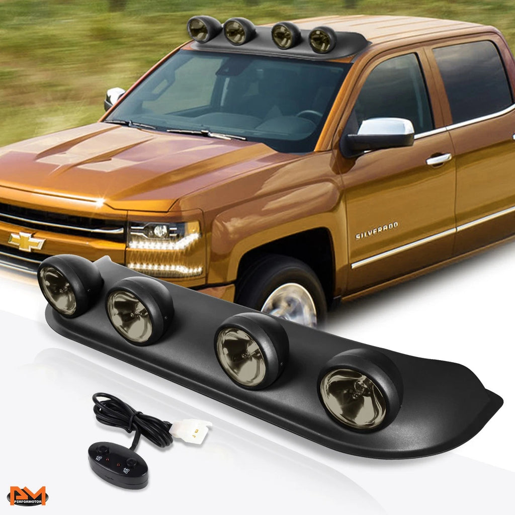 Set of 2 Off-Road Roof Mounted Fog Lights with Switch & Harness for Universal 4X4