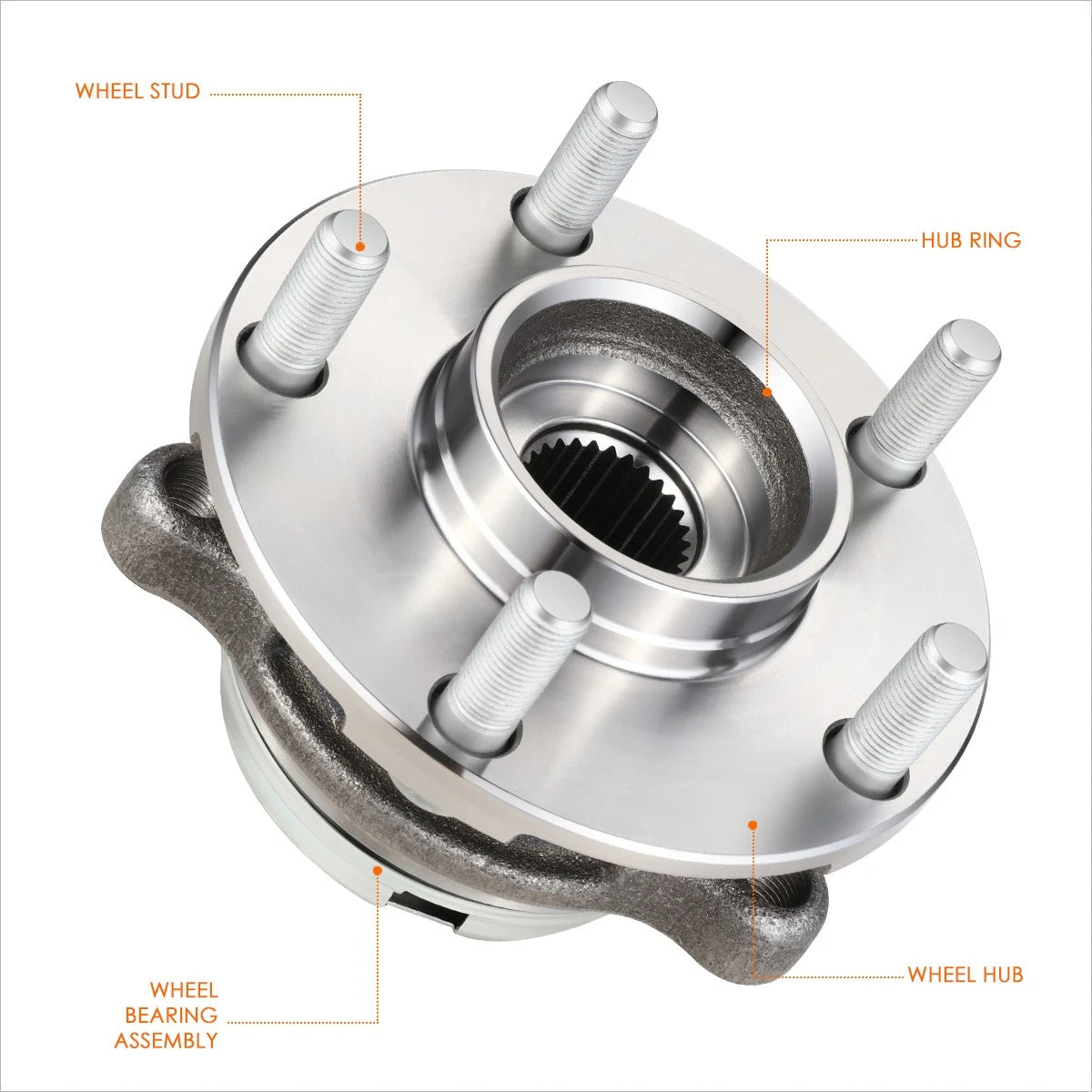 Set of 2 Wheel Hub Bearing Assemblies for Nissan Murano Quest (2003–2009)