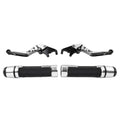 Silver Extendable Brake Clutch Levers & Handlebar Grips for Kawasaki Z900RS (2018-2023)