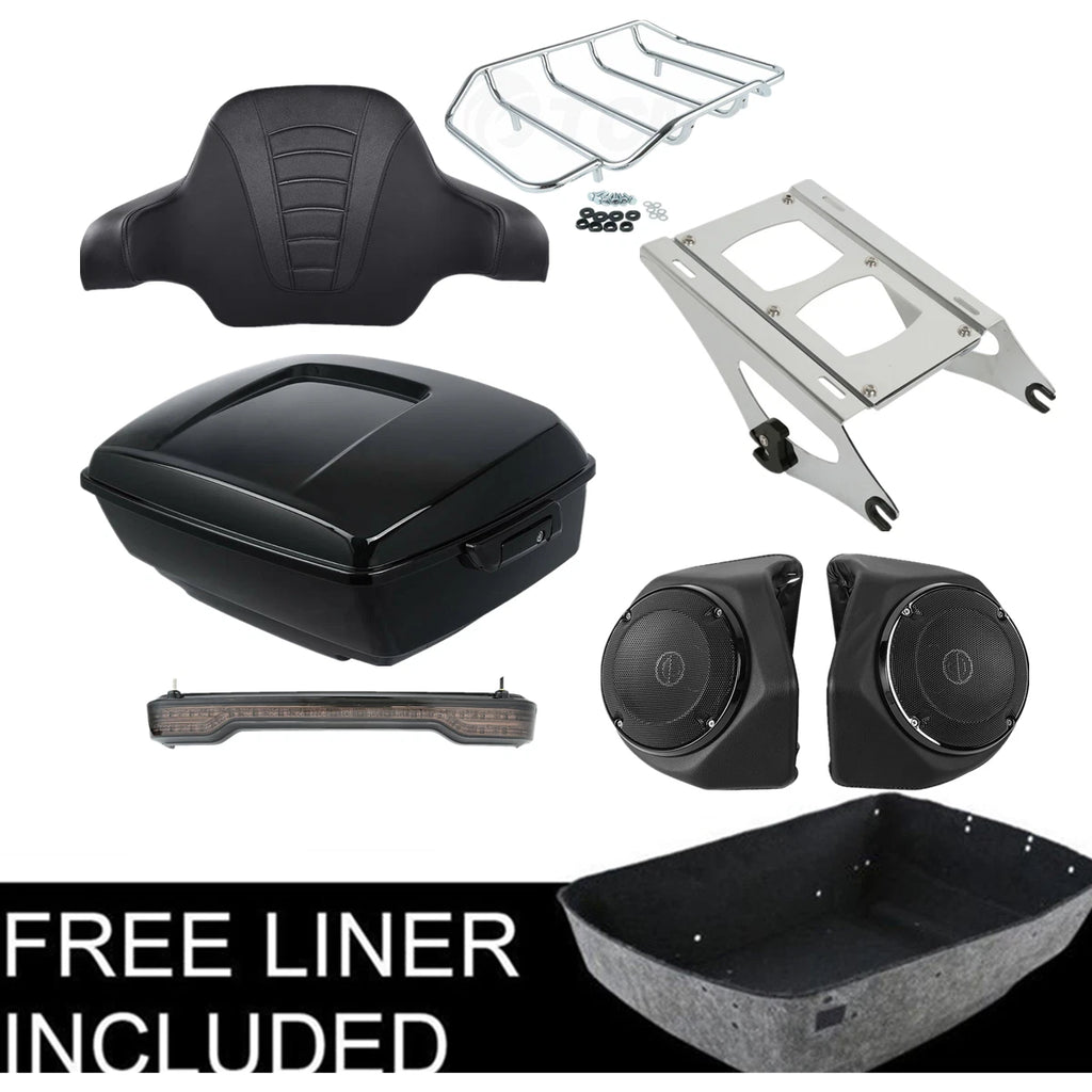 Trunk Pad Mount Rack & Tail Light Speakers for Harley Touring (2014–2026)