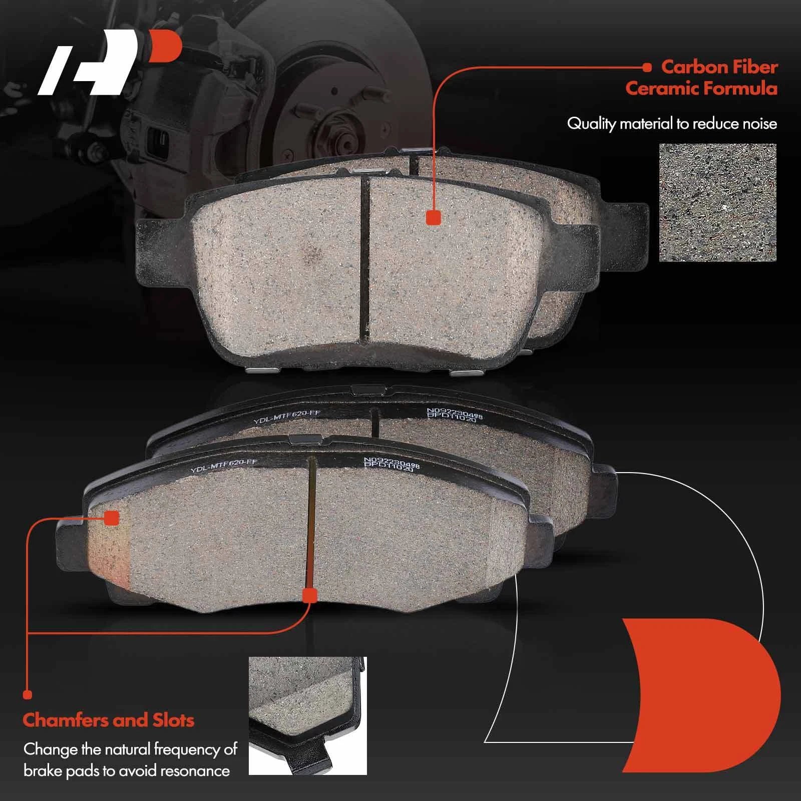 Set of 8 Ceramic Brake Pads for Honda Ridgeline (2006–2011) Acura TL