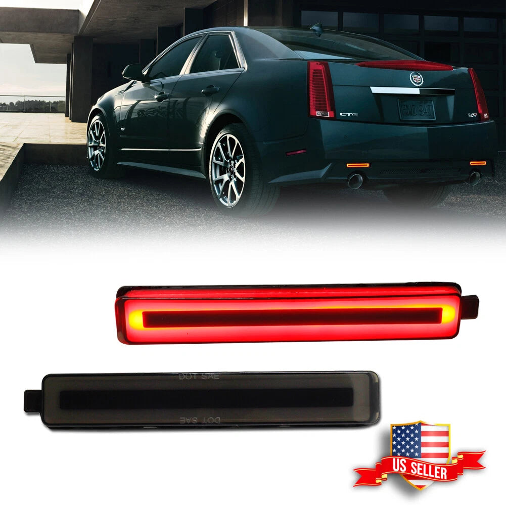 Smoke LED Rear Bumper Reflectors for Cadillac CTS, Buick Enclave