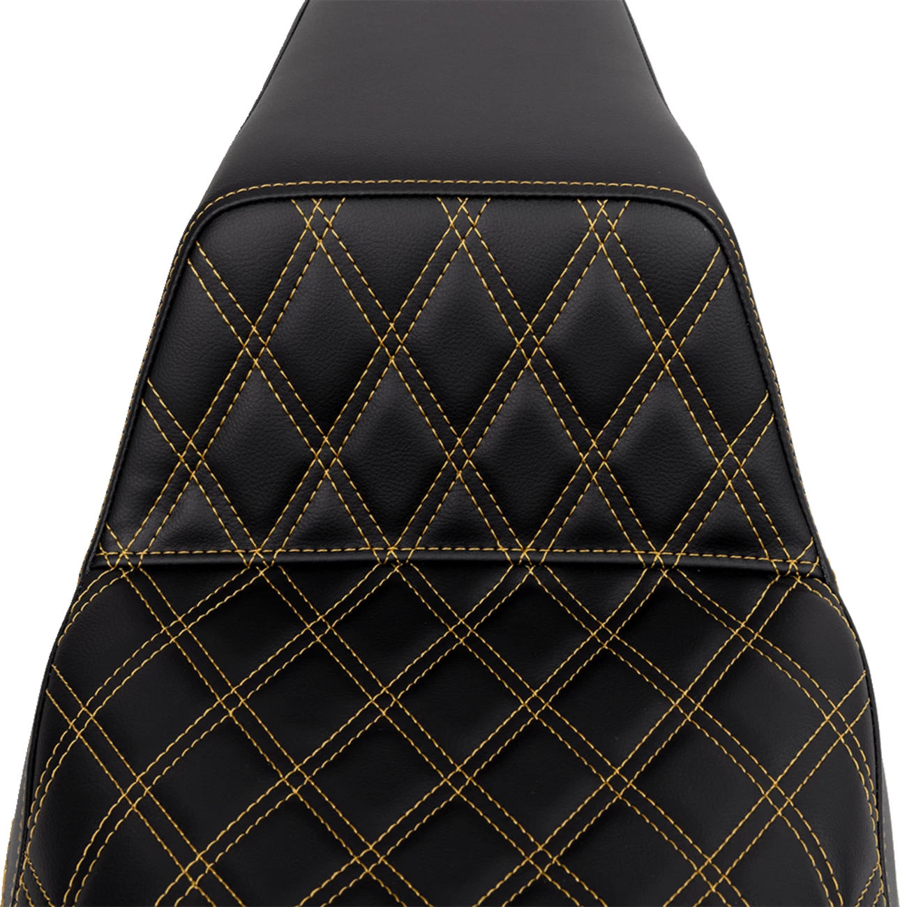 SADDLEMEN Step-Up Seat for FLH/FLT (2008–2023) - Front Lattice Stitch, Gold Stitch