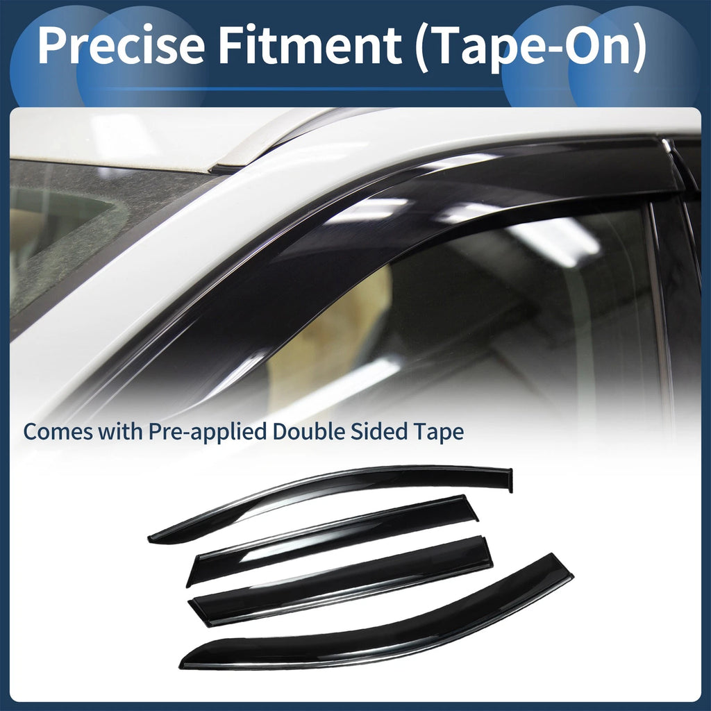 Set of 4 Window Deflectors for Kia Sorento (2016) - Black Vent Visors