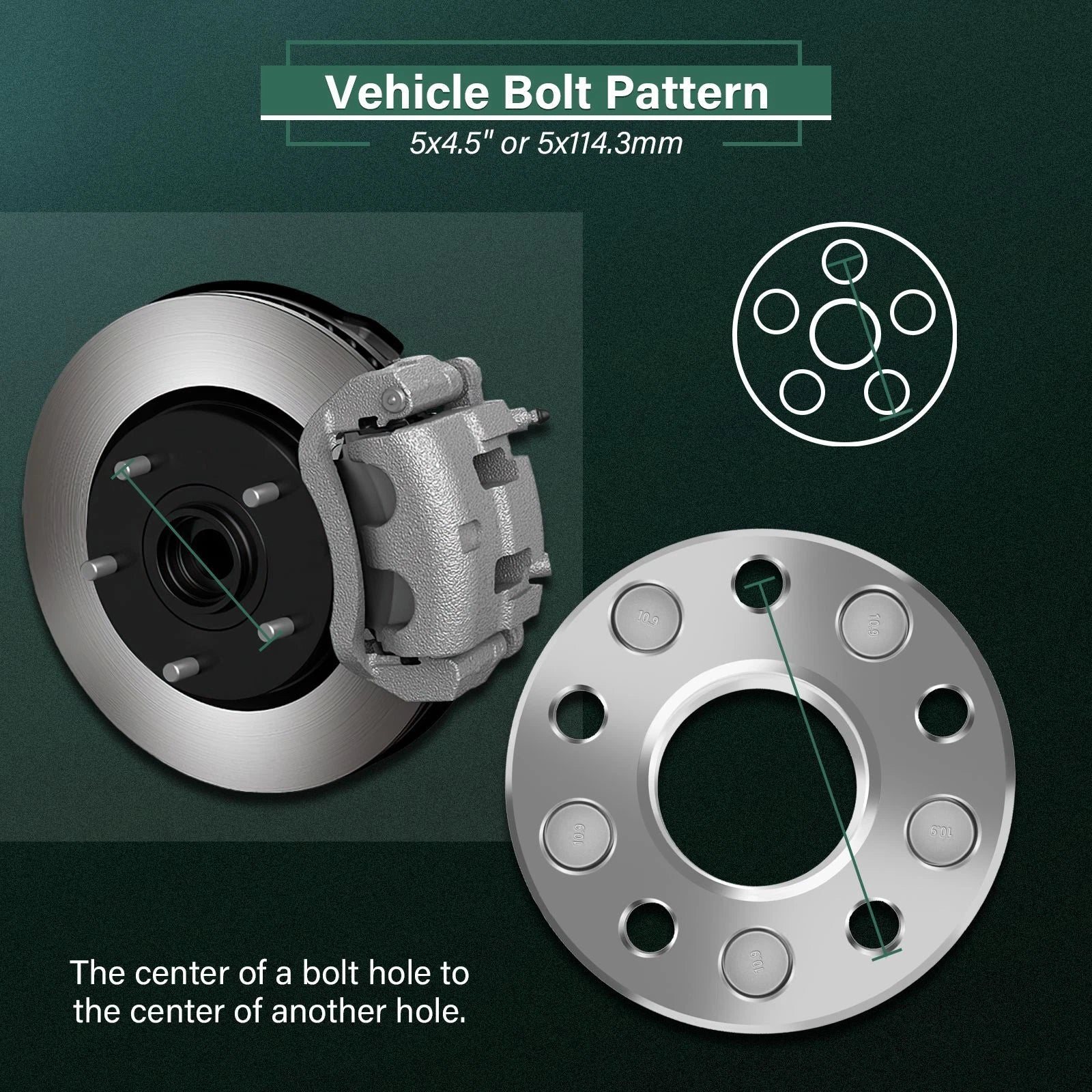 4X 1" Hub Centric Wheel Spacers 5x4.5 12x1.5 for Hyundai Elantra Jeep Compass (2007–2023)