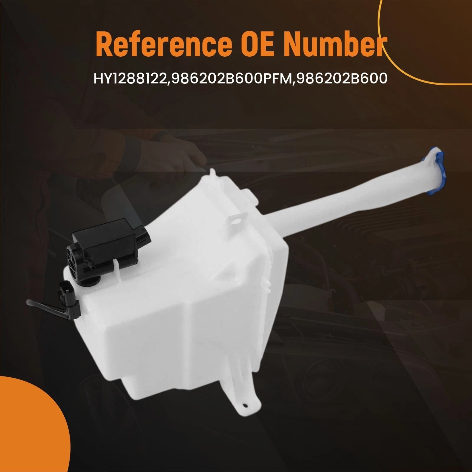 Front Washer Fluid Tank for Hyundai Santa Fe (2010–2012) 986202B600PFM White