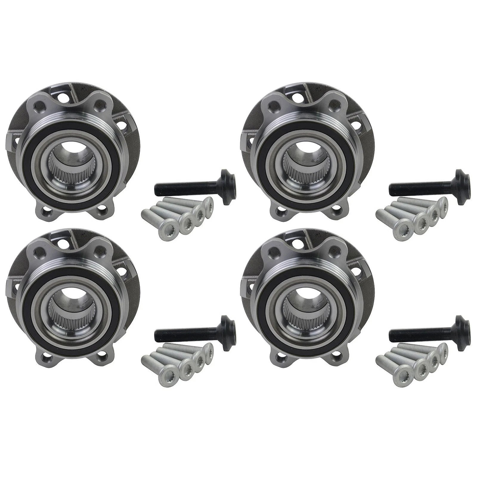Set of 4 Wheel Hub Bearing Kit for Audi A4 A6 A7 A8 Q5 S5 S6 S7 SQ5 (2008–2018)