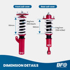Coilover Shocks Springs Kit for Mitsubishi Lancer Ralliart (2008–2017)