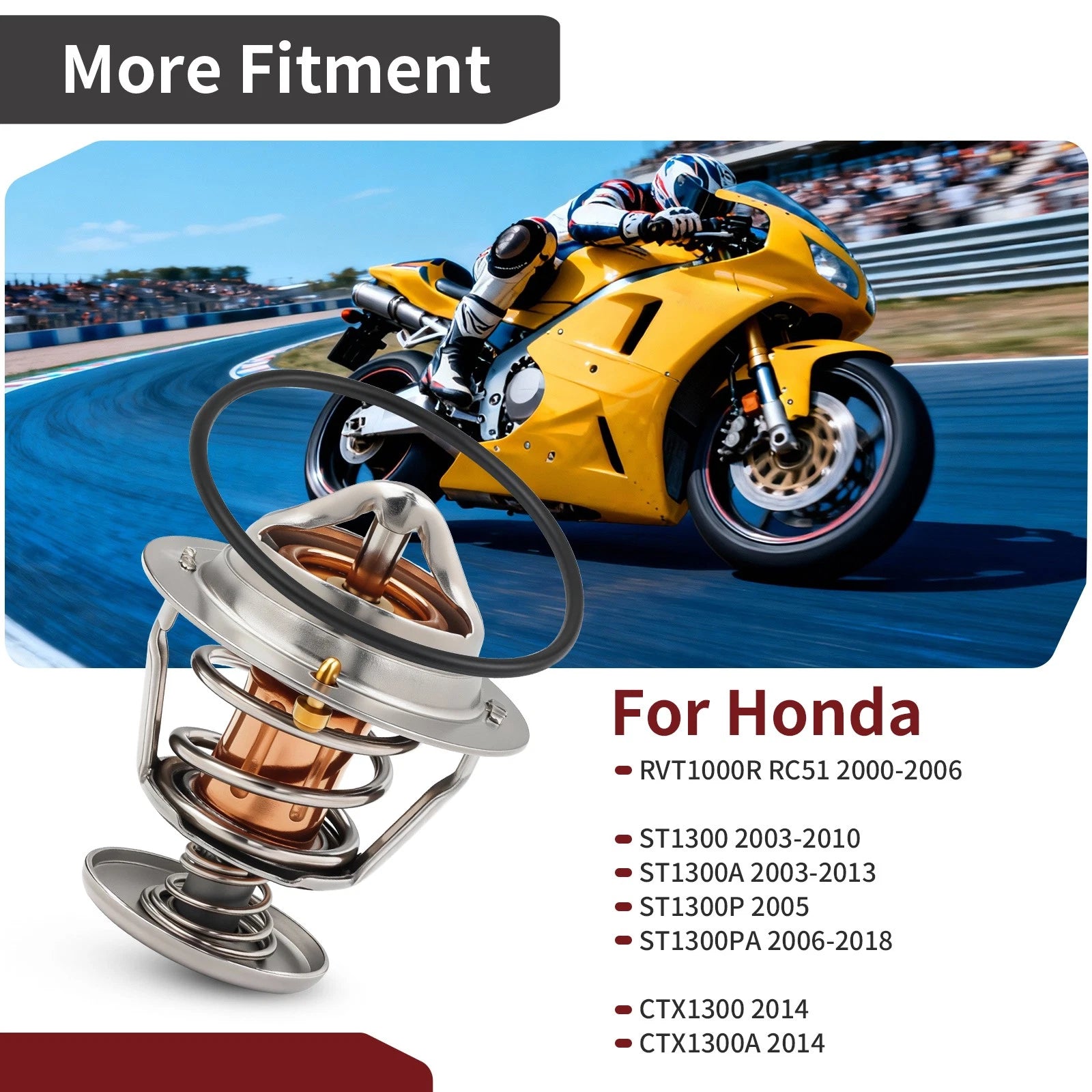 Thermostat & O-Ring for Honda RVT1000R RC51 ST1300 CTX1300 (1998–2016)