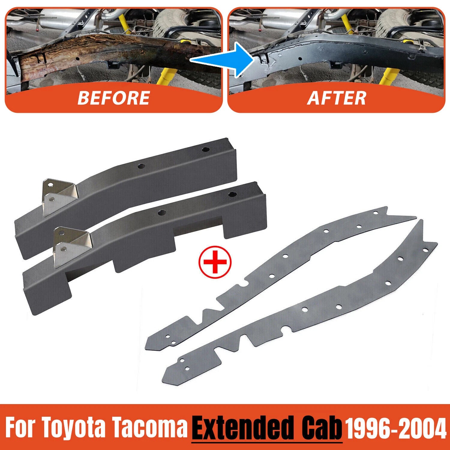 Mid Frame Rust Repair Kit + Repair Plate for Toyota Tacoma (1996–2004)