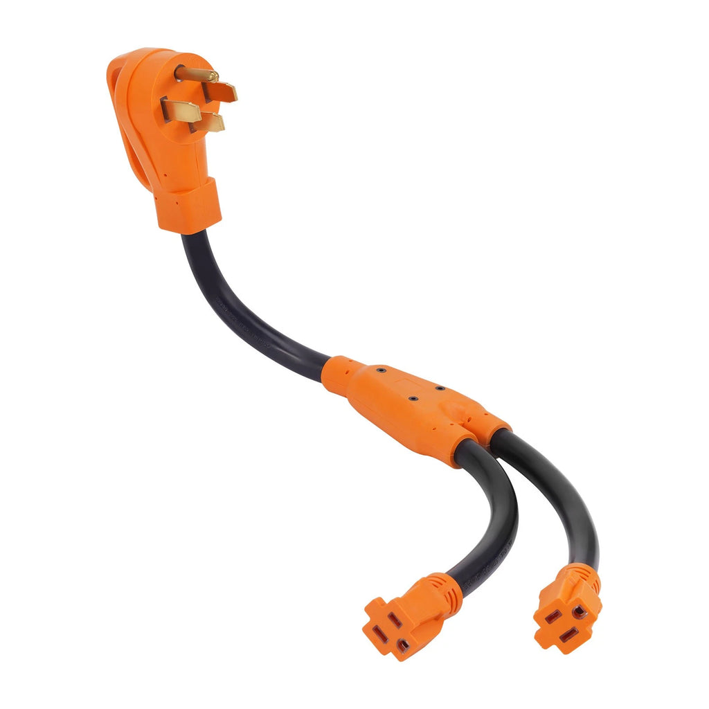 Set of 2 Pure Copper 50A to 15A Generator Cables