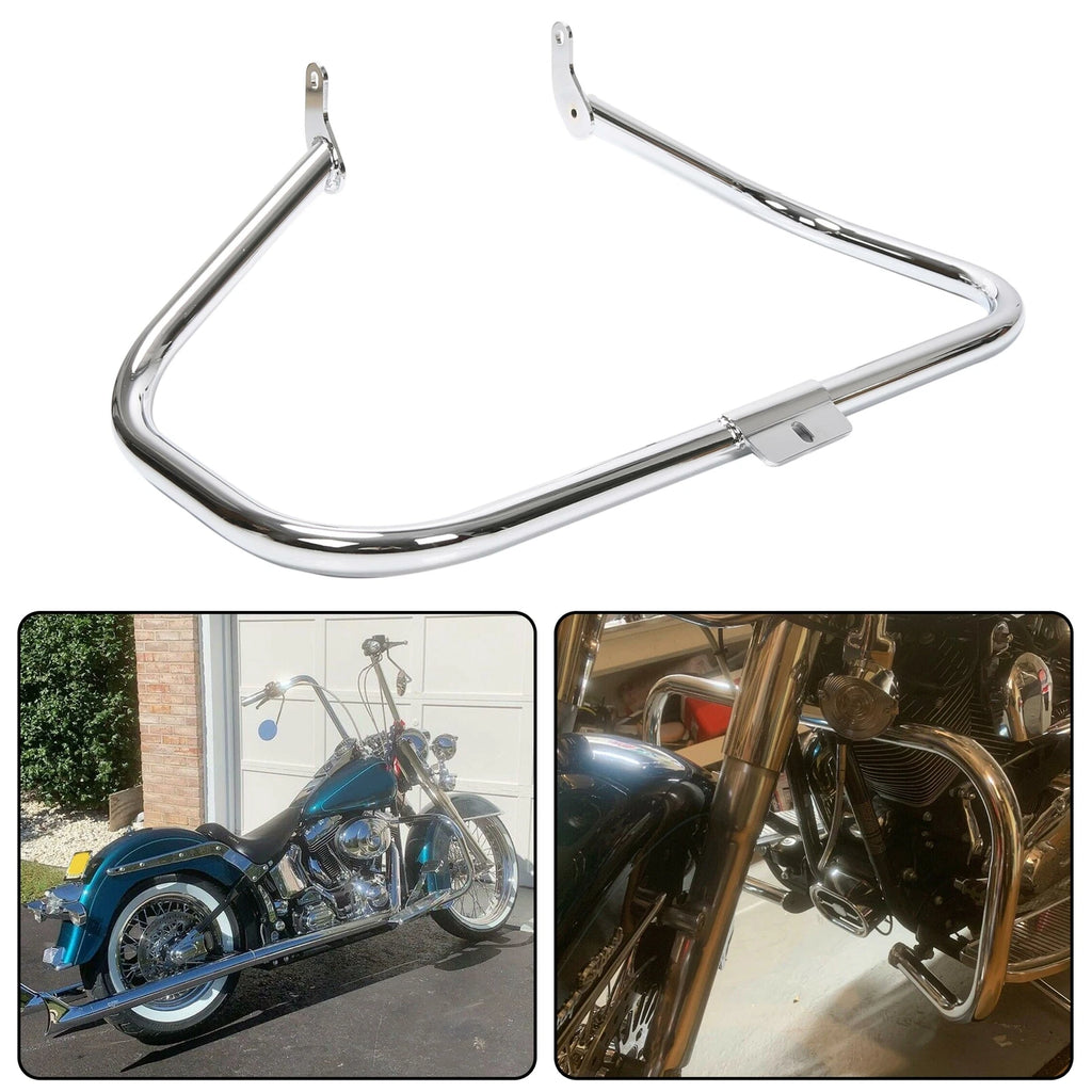 Engine Guard Crash Bar with Highway Foot Pegs for Harley Softail Fatboy (2000–2017)