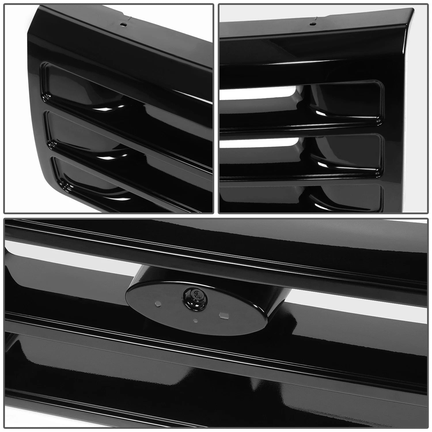 Glossy Black Front Bumper Grille for Ford F150 F250 F350 Bronco (1992–1997)