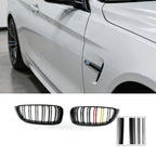 Gloss Black 2-Line Tri Grille for BMW 4 Series F32 F33 F36 M4 (2014–2016)