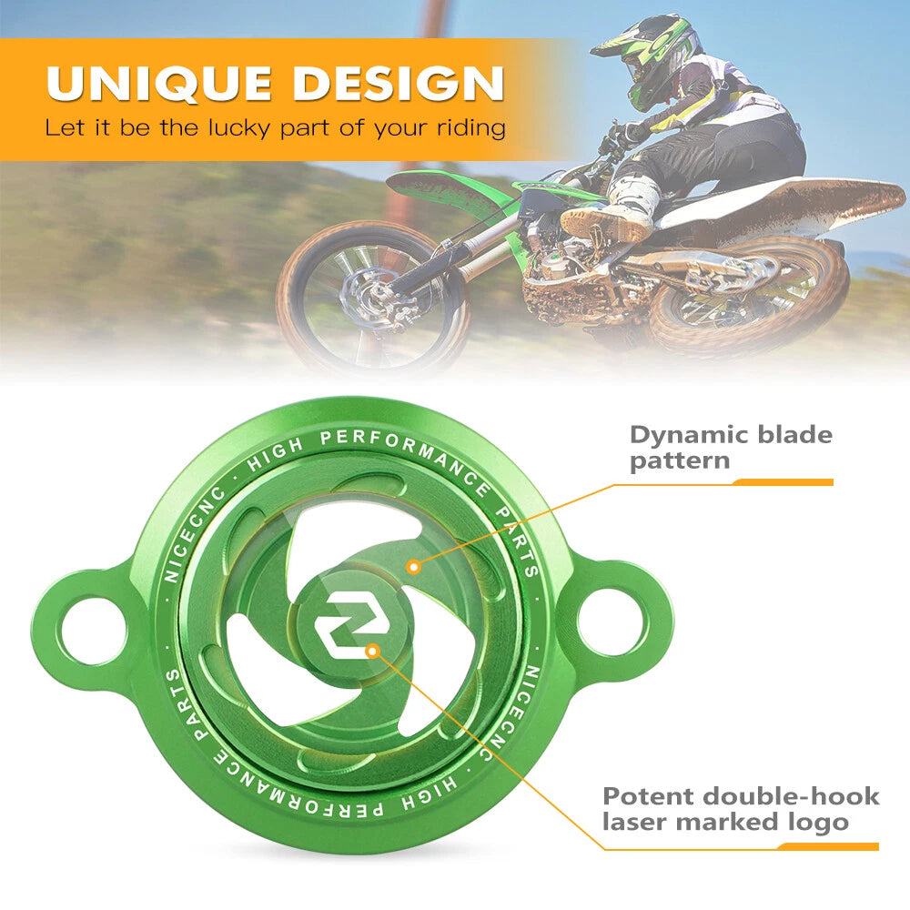 NICECNC Engine Oil Filter Cover Cap for Kawasaki KX250F (2005–2019)