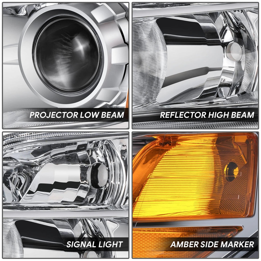 Left Driver Side Chrome Housing Headlight Lamp for Honda Pilot (2006–2008)