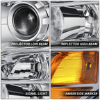 Left Driver Side Chrome Housing Headlight Lamp for Honda Pilot (2006–2008)