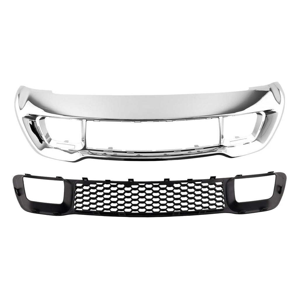 2pcs Front Lower Grille & Bumper Grill Chrome for Jeep Grand Cherokee (2014–2016)