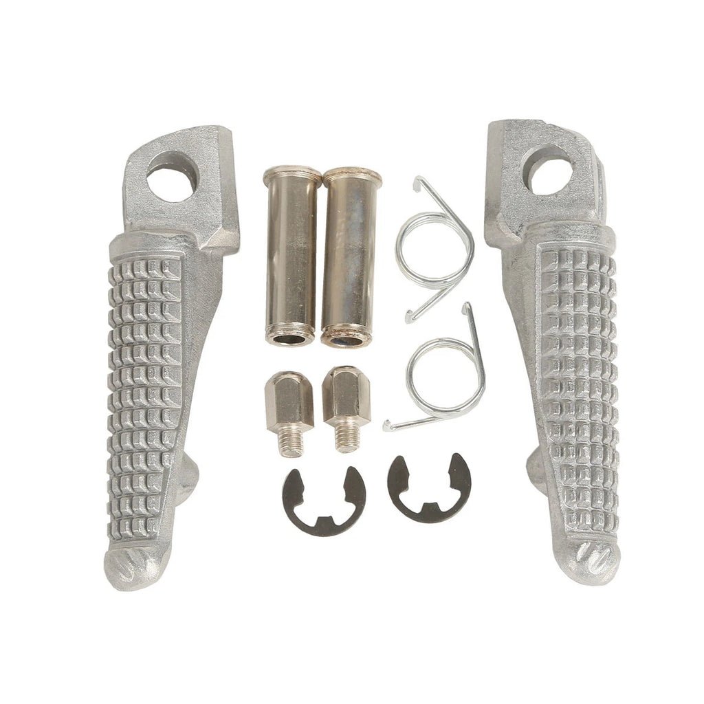 Set of 2 Silver Front Footrest Foot Pegs for Kawasaki Ninja ZX-6R (2003–2023)