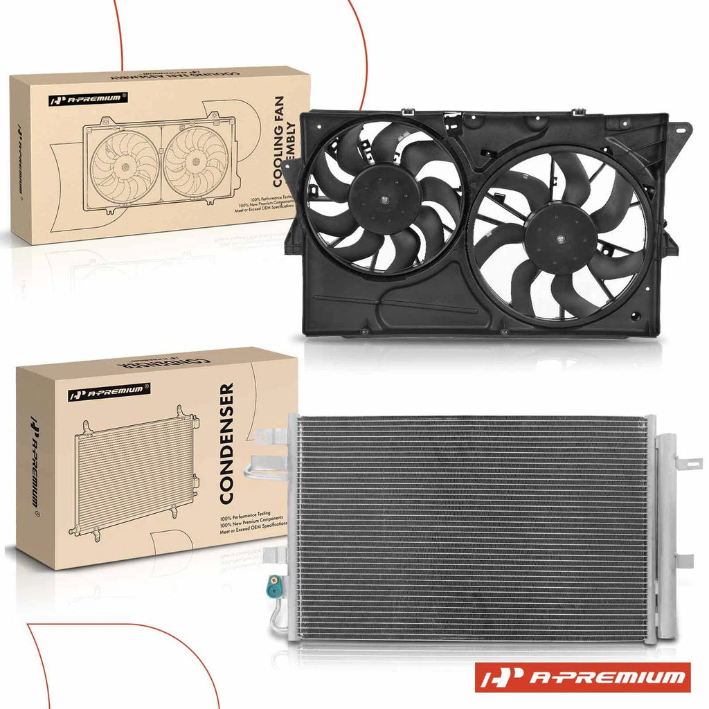 A/C Condenser & Cooling Fan Assembly for Ford Taurus (2013–2014)