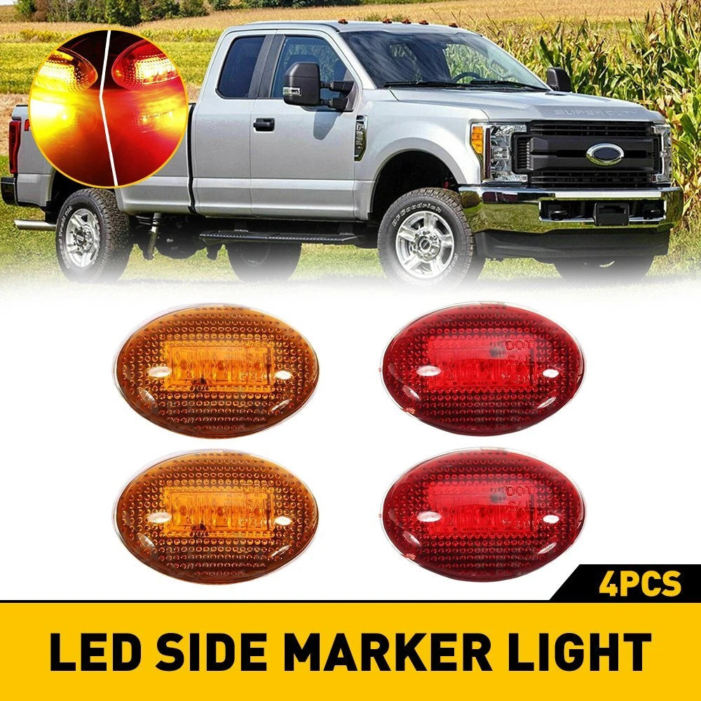 Set of 4 LED Dually Bed Fender Marker Lights for Ford F350 (1999–2010)